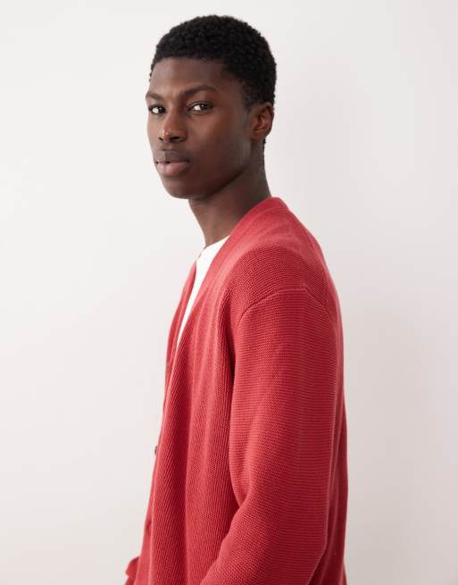 Abercrombie & Fitch knit cardigan in red, 4 of 5