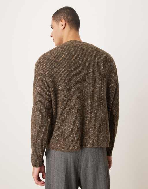 Abercrombie & Fitch knit crew neck sweater in brown, 3 of 5