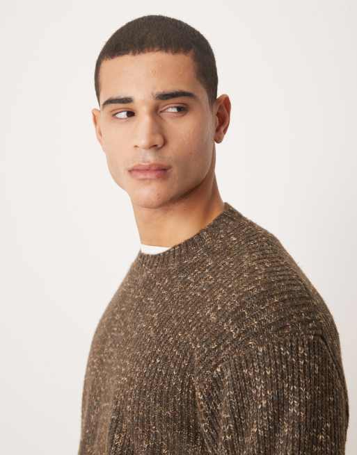 Abercrombie & Fitch knit crew neck sweater in brown, 4 of 5