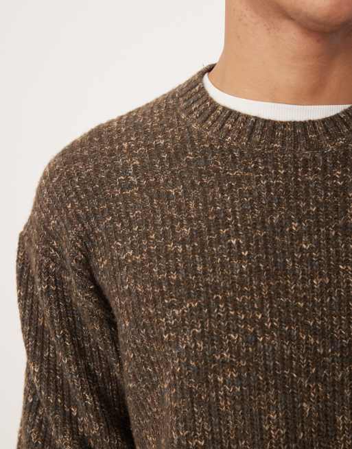Abercrombie & Fitch knit crew neck sweater in brown, 5 of 5
