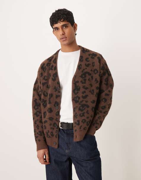 Abercrombie & Fitch knitted cardigan in leopard print - view 1
