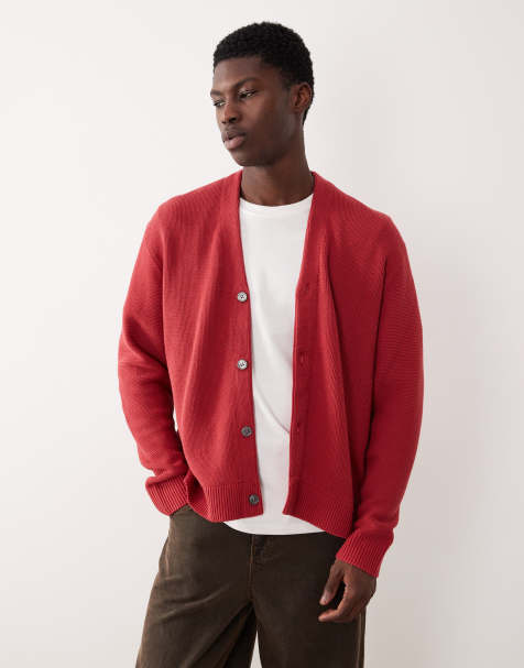 Abercrombie & Fitch knitted cardigan in red - view 1