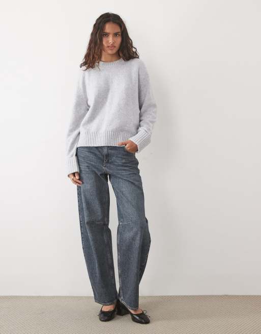 Abercrombie & Fitch knitted crew neck jumper in grey marl, 2 of 4