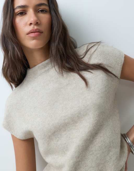 Abercrombie & Fitch knitted high neck top set in mink, 2 of 5