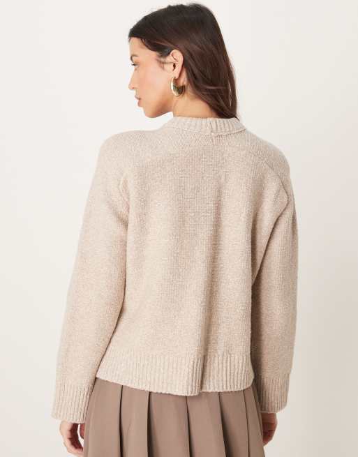 Abercrombie & Fitch knitted jumper in taupe, 4 of 4