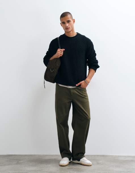 Abercrombie & Fitch knitted mock neck jumper in black - view 1