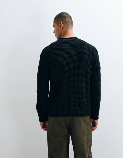 Abercrombie & Fitch knitted mock neck jumper in black, 5 of 5