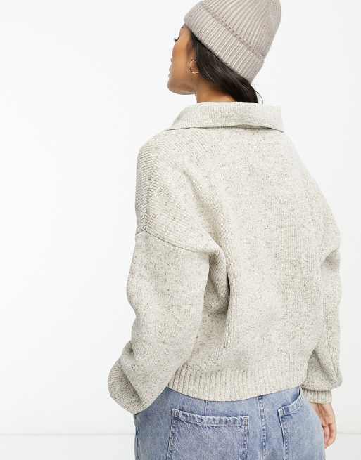 Abercrombie & Fitch knitted polo top in spray dye, 4 of 4