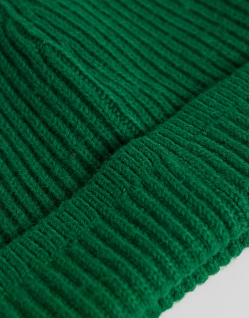 Abercrombie & Fitch knitted ribbed beanie in green, 2 of 3
