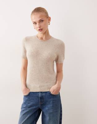 Abercrombie & Fitch Knitted Skimming T-shirt In Multi