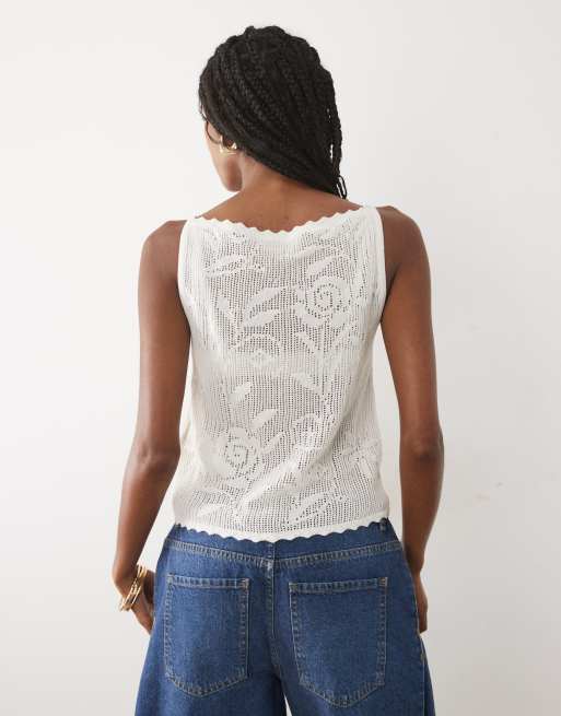 Abercrombie & Fitch knitted sleeveless top in oatmeal, 4 of 4