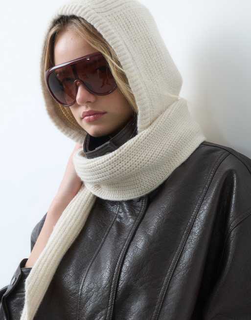 Abercrombie & Fitch knitted snood in cream, 2 of 5