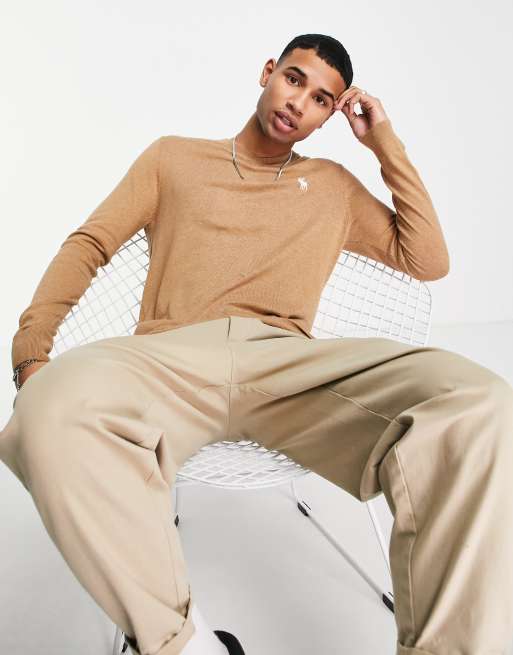 Abercrombie & Fitch knitted sweater in brown ASOS