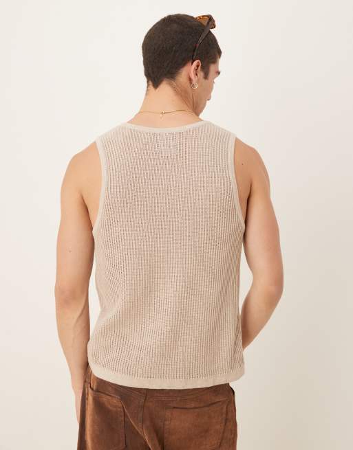 Abercrombie & Fitch knitted vest in mocha, 4 of 4