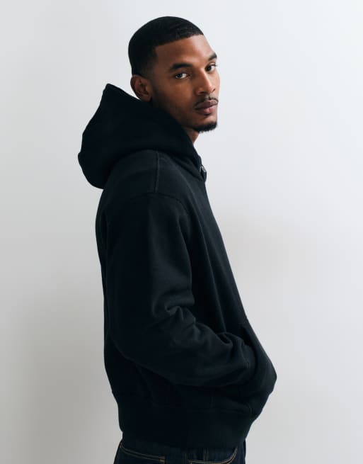 Abercrombie & Fitch kraftig hættetrøje med scriptlogo i sort, 5 af 9