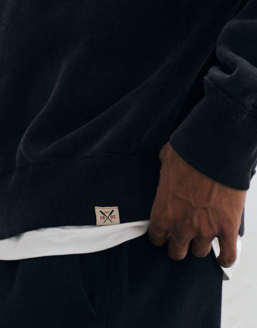 Abercrombie & Fitch kraftig sweatshirt med rund hals i vasket sort, 4 af 5