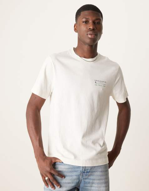 Abercrombie & Fitch – Kremowy T-shirt z nadrukiem z motywem golfowym na plecach - view 1