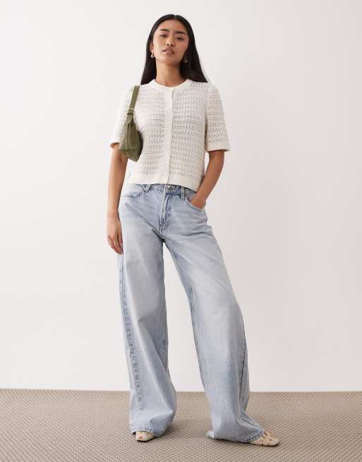 Abercrombie & Fitch – Kurzärmlige Strickjacke in Cremeweiß, 2 von 4