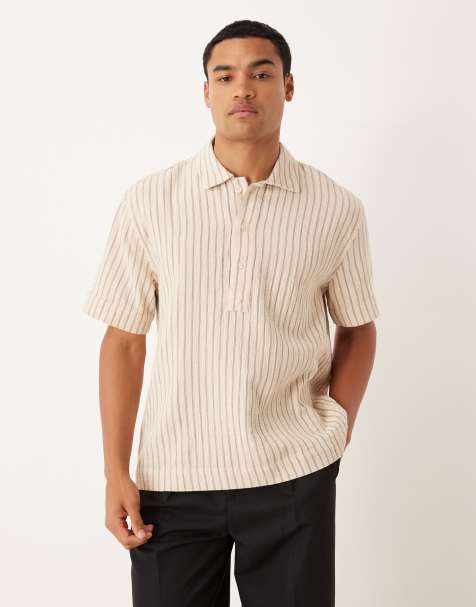 Abercrombie & Fitch – Kurzärmliges Cropped-Popelinehemd in Beige - view 1