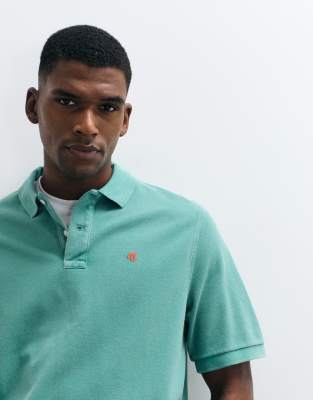 Kurzärmliges Poloshirt in Grün mit Markenlogo Grün XL