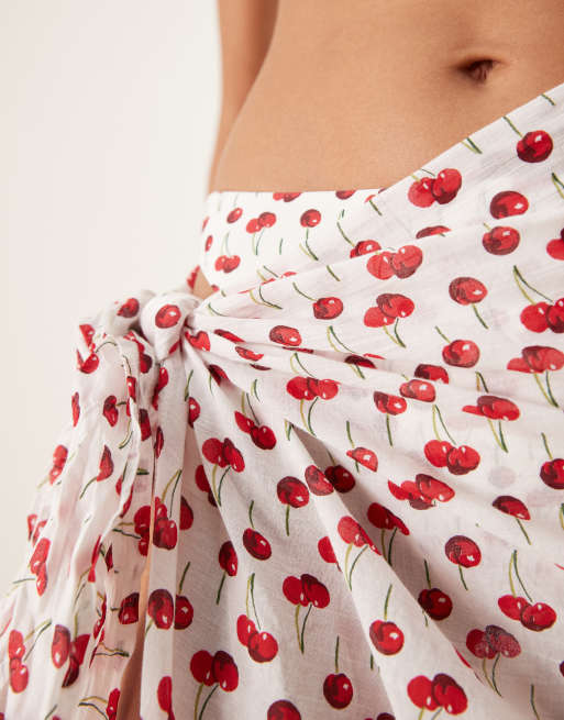 Abercrombie & Fitch – Kurzer Sarong mit Kirschmuster, Kombiteil, 5 von 5