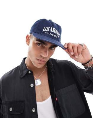 Abercrombie & Fitch Abercrombie & Fitch LA summer destination baseball cap in navy