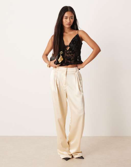 Abercrombie & Fitch lace cami top in black floral, 3 of 4
