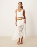 [Abercrombie & Fitch] Abercrombie & Fitch lace detail flowy maxi skirt in white M WHITE