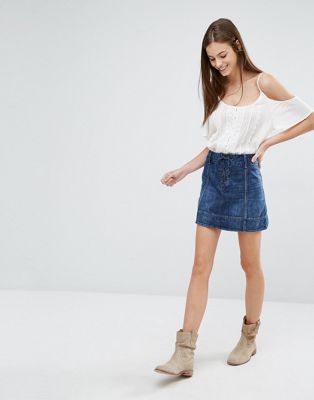 abercrombie and fitch denim skirt