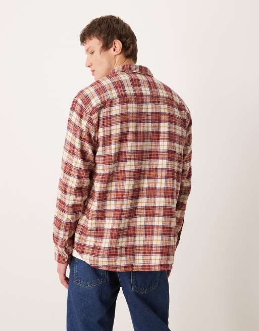 Abercrombie & Fitch – Langärmliges Flanellhemd in Rot kariert&nbsp;, 3 von 5