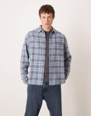 Langärmliges Flanellhemd mit blauem Schottenkaro Blau M
