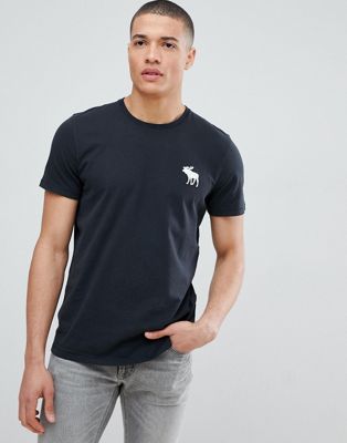 Abercrombie & Fitch large Pop icon crew neck t-shirt in black | ASOS