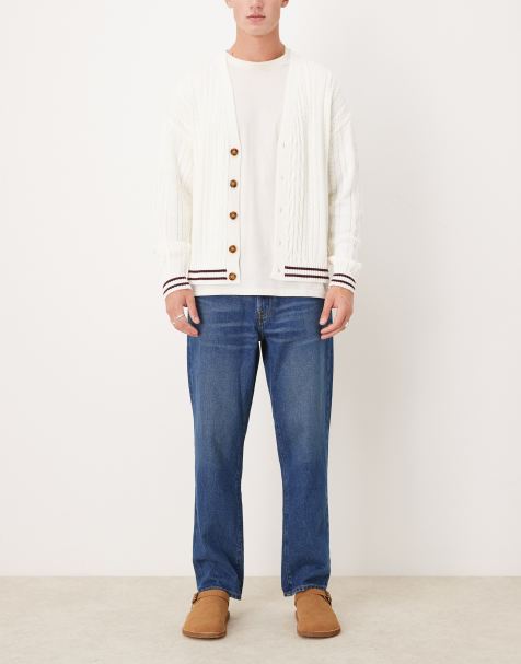 Abercrombie & Fitch – Lässig geschnittene Jeans in dunkler Vintage-Waschung - view 1
