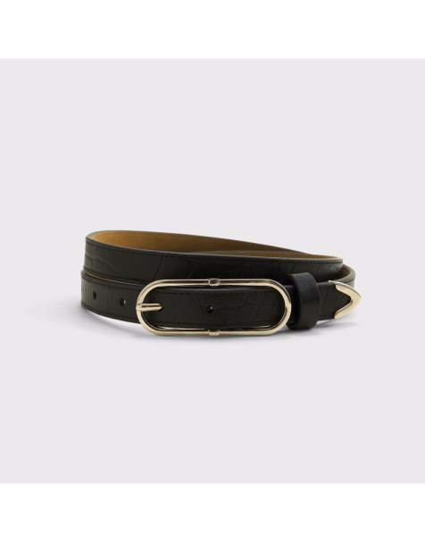 Abercrombie & Fitch Leather belt in black pattern - view 1