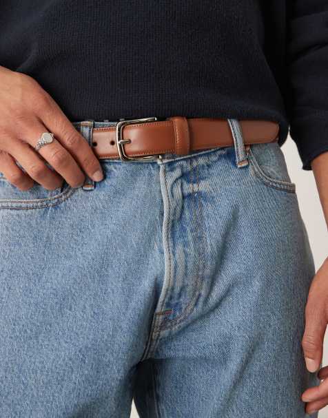Abercrombie & Fitch leather belt in brown - view 1
