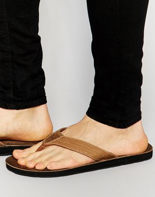 abercrombie and fitch leather flip flops