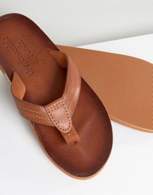 abercrombie leather flip flops