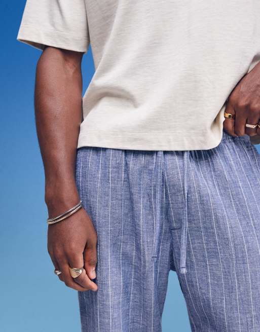 Abercrombie & Fitch – Leichte Hose in Blau mit Streifen und elastischem Bund, 2 von 5
