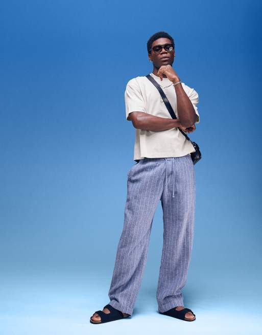 Abercrombie & Fitch – Leichte Hose in Blau mit Streifen und elastischem Bund, 4 von 5