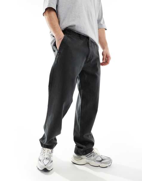 Abercrombie & Fitch – Leichte Jeans in verwaschenem Schwarz mit lockerem Schnitt - view 1