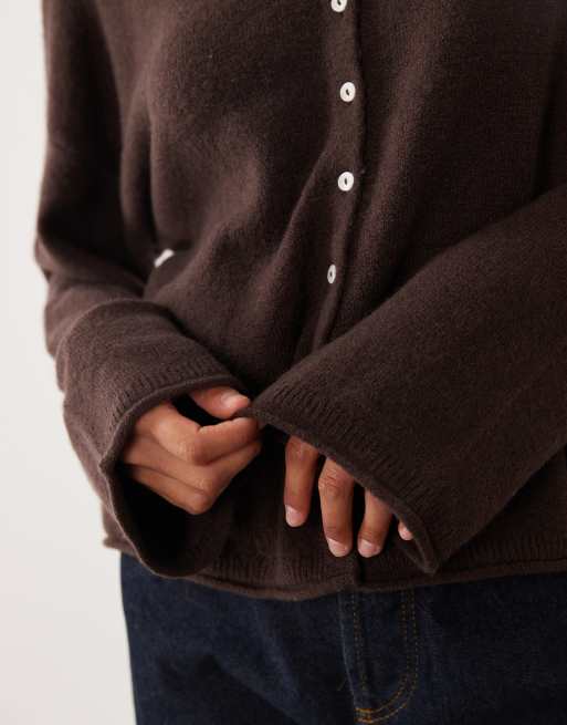 Abercrombie & Fitch leichter Strickcardigan in Braun, 4 von 4