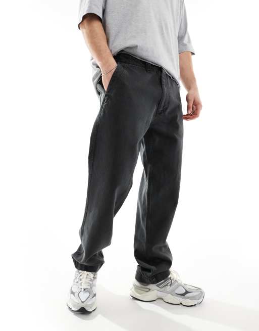 Abercrombie & Fitch - Lichtgewicht losse jeans in zwart