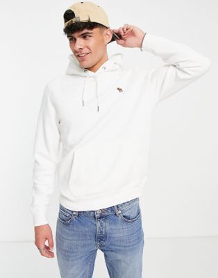 Abercrombie & Fitch life like icon logo overhead hoodie in white