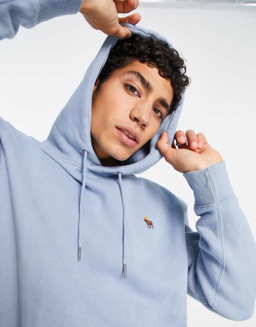 Abercrombie u0026 Fitch lifelike icon logo overhead hoodie in light blue | ASOS