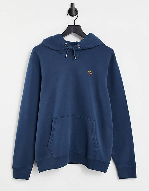 Abercrombie & Fitch lifelike icon logo overhead hoodie in navy