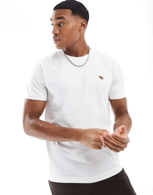 Abercrombie & Fitch – Lifelike – T-Shirt in Weiß mit Markenlogo
