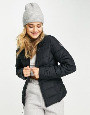 Abercrombie & Fitch light weight puffer jacket in pure black
