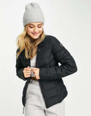 Abercrombie & Fitch light weight puffer jacket in pure black