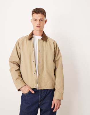 Abercrombie & Fitch Lightweight Cropped Barn Jacket In Neutral