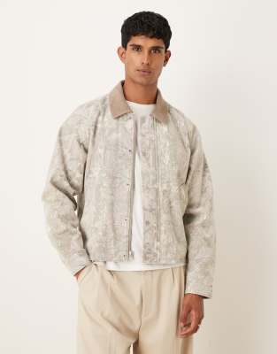 Abercrombie & Fitch Lightweight Cropped Barn Jacket In Nude